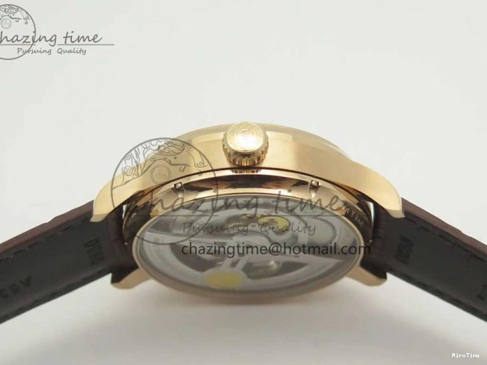 MIROTIME 0501 Portuguese Tourbillon IW5463 RG ZF Best Edition White Dial on Brown Leather Strap Stylish 7174